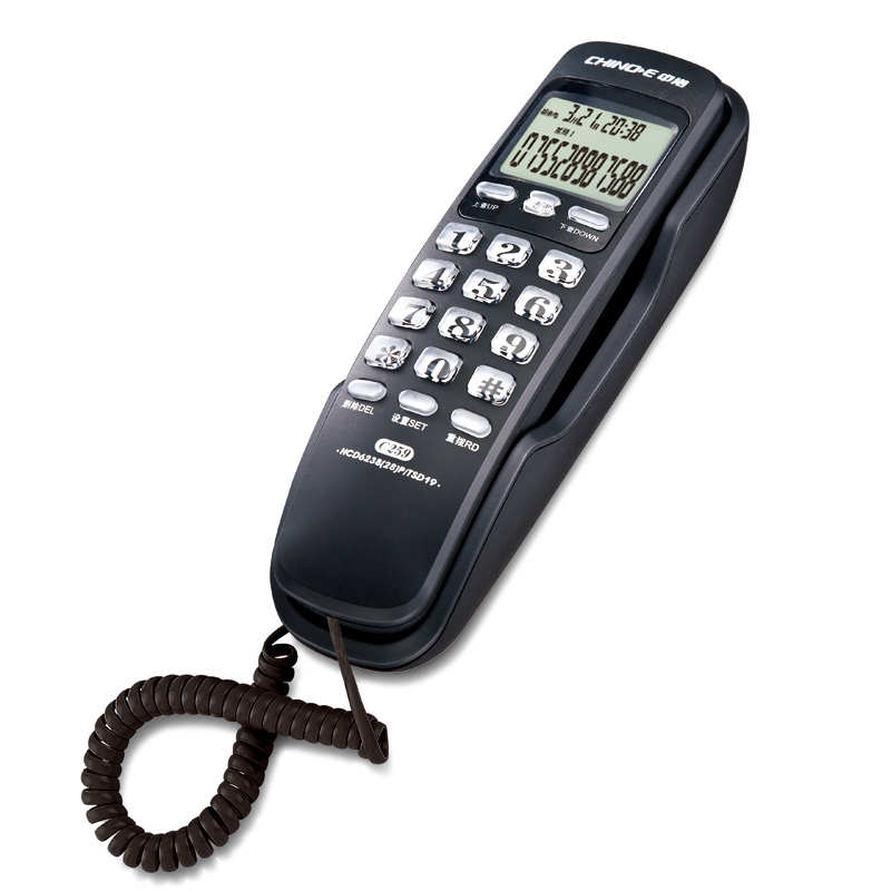 琪宇A555大铃声壁挂式电话机中诺有线固定迷你小座机酒店挂墙分机