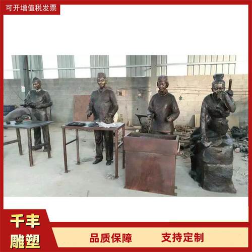 铸铜人物雕塑园林景观民俗商业步行街户外大型落地摆件铜雕像制作