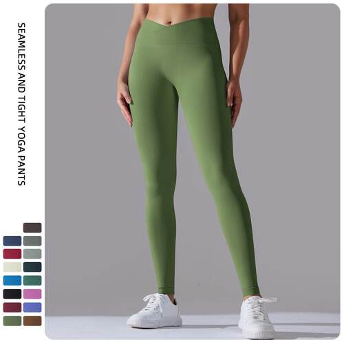 Cross waist fitness pants, running sports leggings, high