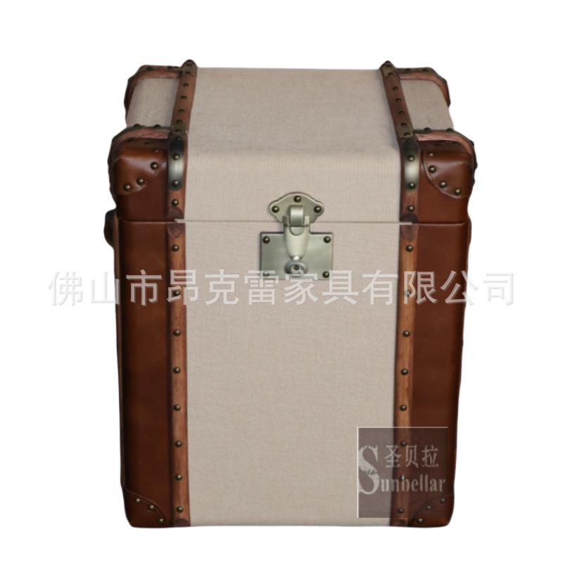 出口欧美纳收箱柜头牛皮沙发边柜角柜带储物收层纳客厅864橱装窗