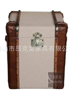 出口欧美纳收箱柜头牛皮沙发边柜角柜带储物收层纳客厅864橱装窗