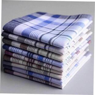 Cotton Mens Handkerchief Square Decorative Suits Grid Hanky