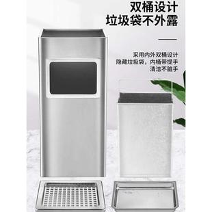 户外不锈钢立式 烟灰桶方形酒店办公室楼道电梯口室外吸烟区灭烟桶