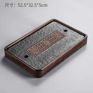 茶盘排水实木台家用带茶茶盘功夫tuf4茶具瓷储水茶石乌金豪峰单盘