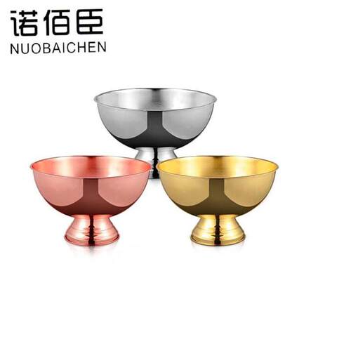 304不锈钢冰桶酒吧香槟碗玫瑰金大号冰粒桶KTV冰镇盆跨境