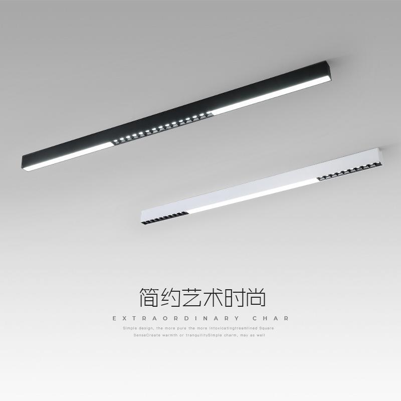 一字长条极简客厅格栅吸顶灯2024年新款线条灯明装卧室无主灯照明