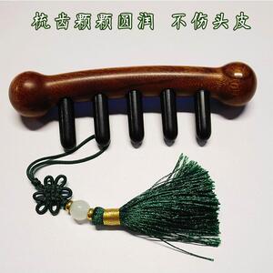 新款直销许氏源头工厂生产头部经络按摩梳牛角羊角绿檀木家用保健