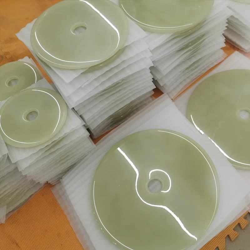 天然阿富汗白玉平安扣精品摆件和氏璧玄关酒柜玉器天然工艺品玉璧