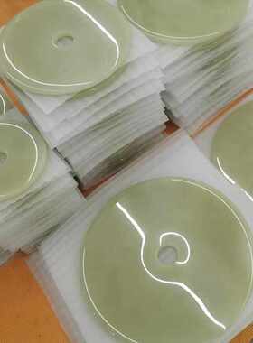 天然阿富汗白玉平安扣精品摆件和氏璧玄关酒柜玉器天然工艺品玉璧