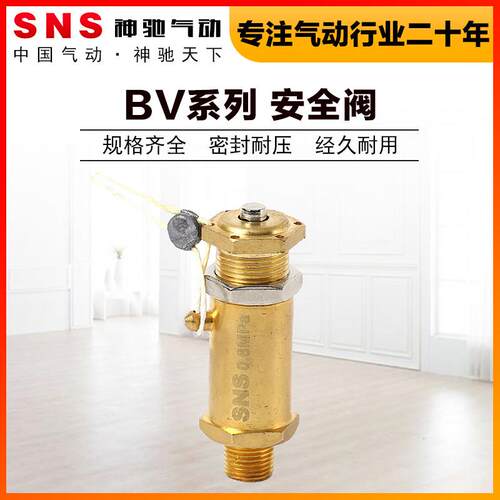 SNS神驰气动全铜制安全阀BV系列空气直动式泄压阀卸荷空压机配件