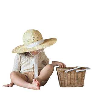 北欧ins网红藤条编织小提篮宝宝户外出游野餐篮收纳篮拍照道具