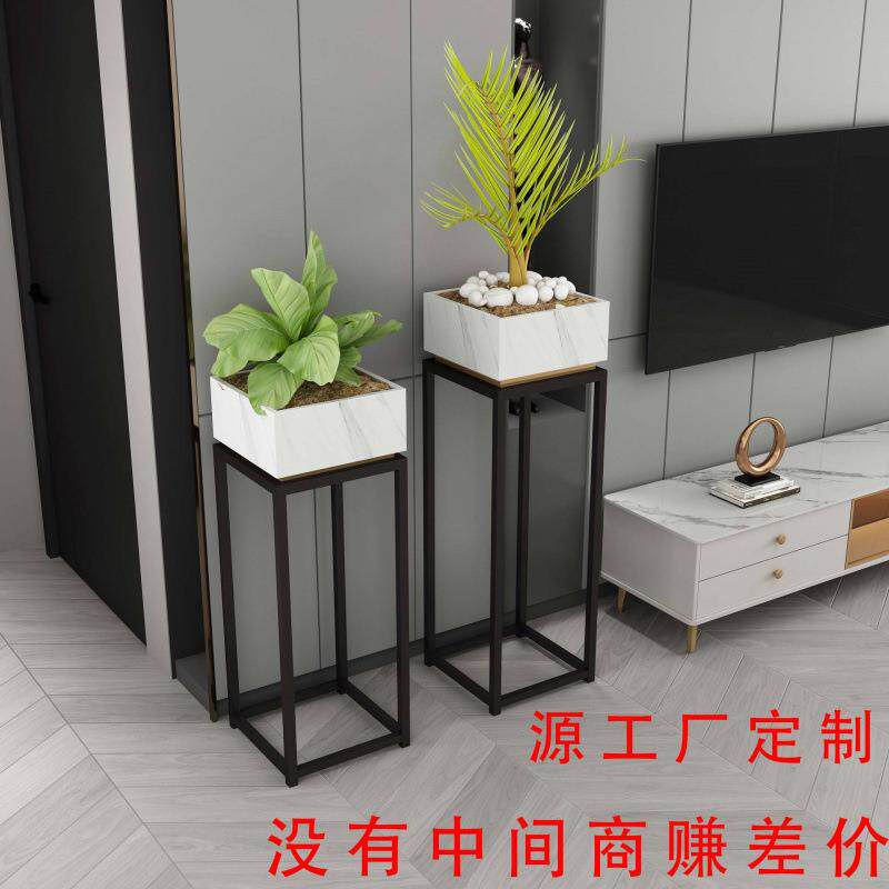 轻奢岩板花架家用客厅简约现代电视柜边柜置物架储物落地式室内
