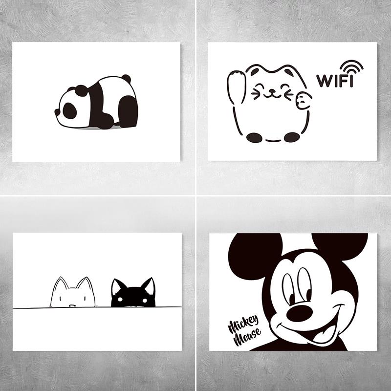 卡通ins风简约翻新遮挡信息盒多媒体网线防水电表箱装饰米奇贴纸