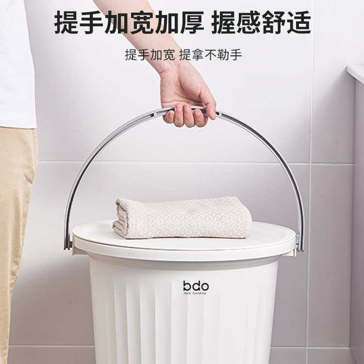 学生宿舍用钓鱼洗车储水桶盆套装带盖水桶洗澡桶手提可坐塑料家用