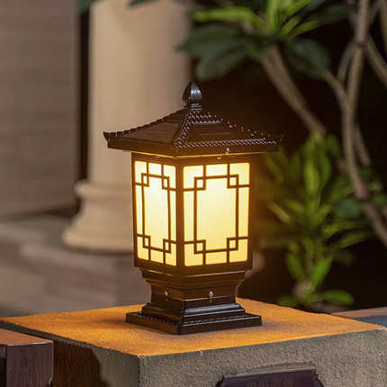 太阳能方形柱头灯室外庭院别墅墙头围墙LED大门灯家用户外门柱灯