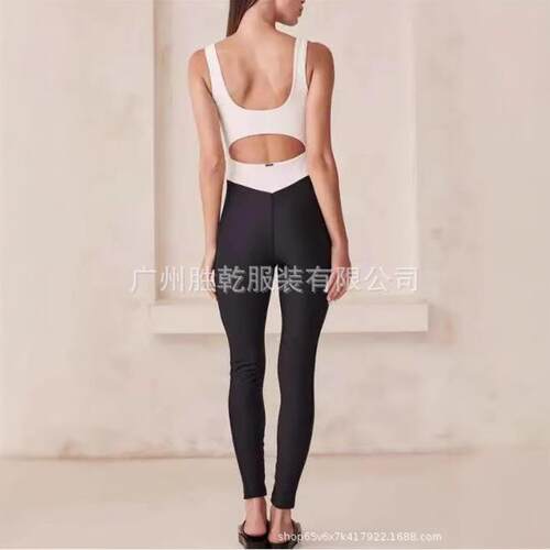 Splicing nail buckle women's jumpsuit