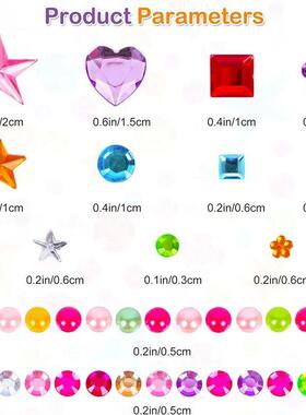 880pcs Gem bead Stickers Rhinestones for Crafts Self Adhesiv