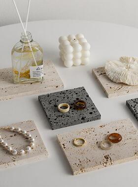 洞洞石垫ins风饰品陈列首饰展示台拍摄道具米黄色石垫子摆件拍照