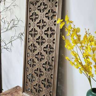 宋氏美学老式仿古做旧花窗中式实木花格装饰挂壁玄关客厅怀旧窗棂