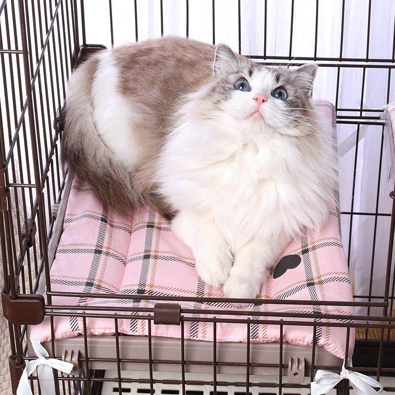 春夏薄款猫笼平台垫四季通用猫咪垫狗垫子宠物床垫可捆绑纯棉窝垫