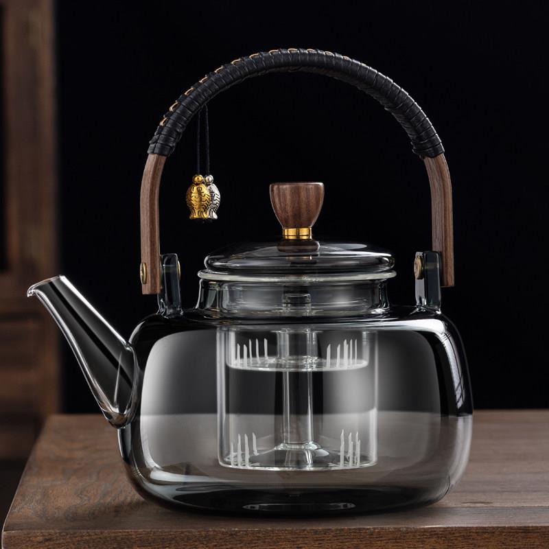 煮茶壶玻璃耐高温茶具烧水壶蒸煮一体白茶专用泡茶壶电陶炉煮茶器