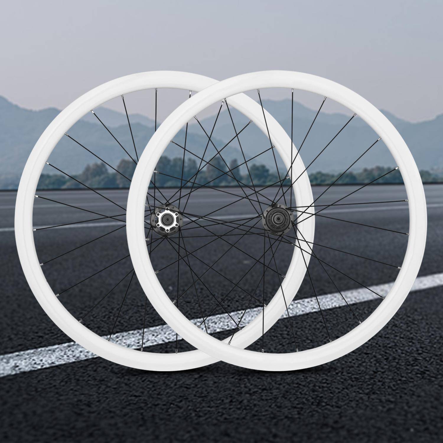 700C240响锐杰逊公路碟刹自行车轮组烤漆白框高35 前二后五培林