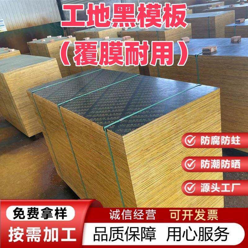 建筑黑模版耐磨胶合工地木板建筑材料亮面环保防水加厚全套厂家发
