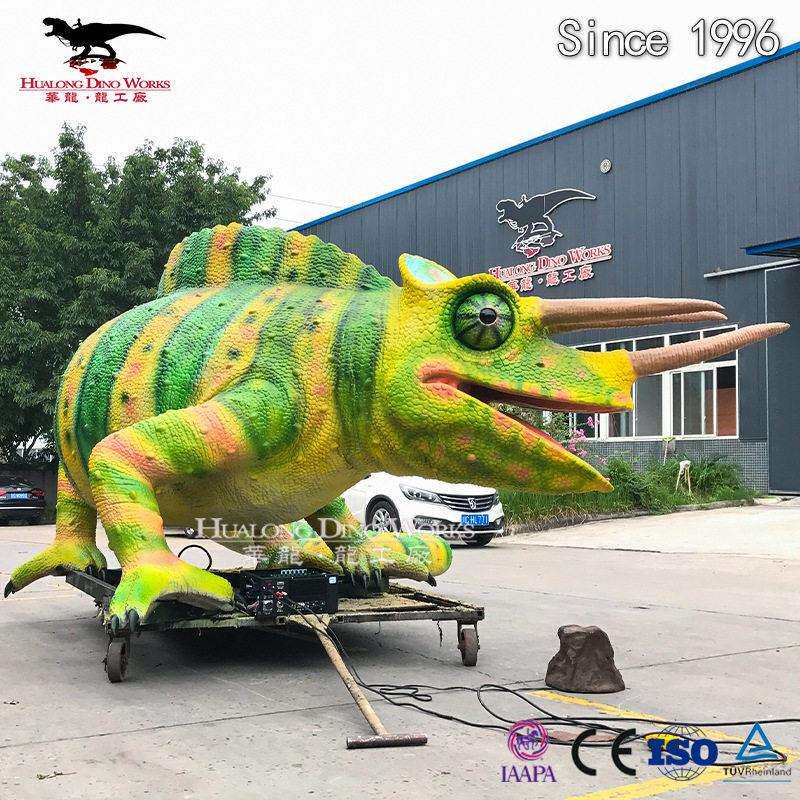 巨型仿真变色龙模型动物模型道具制作声光电结合机械蜥蜴