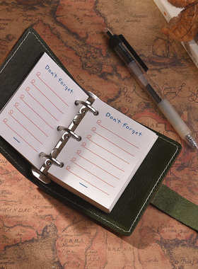 a9本创意牛皮植三手孔鞣本口袋帐随身活页小巧笔记本记录本