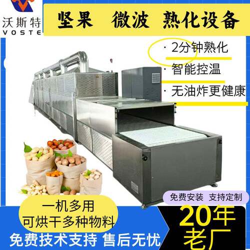 夏威夷果微波烘干机流水线干果类微波干燥脱水设备
