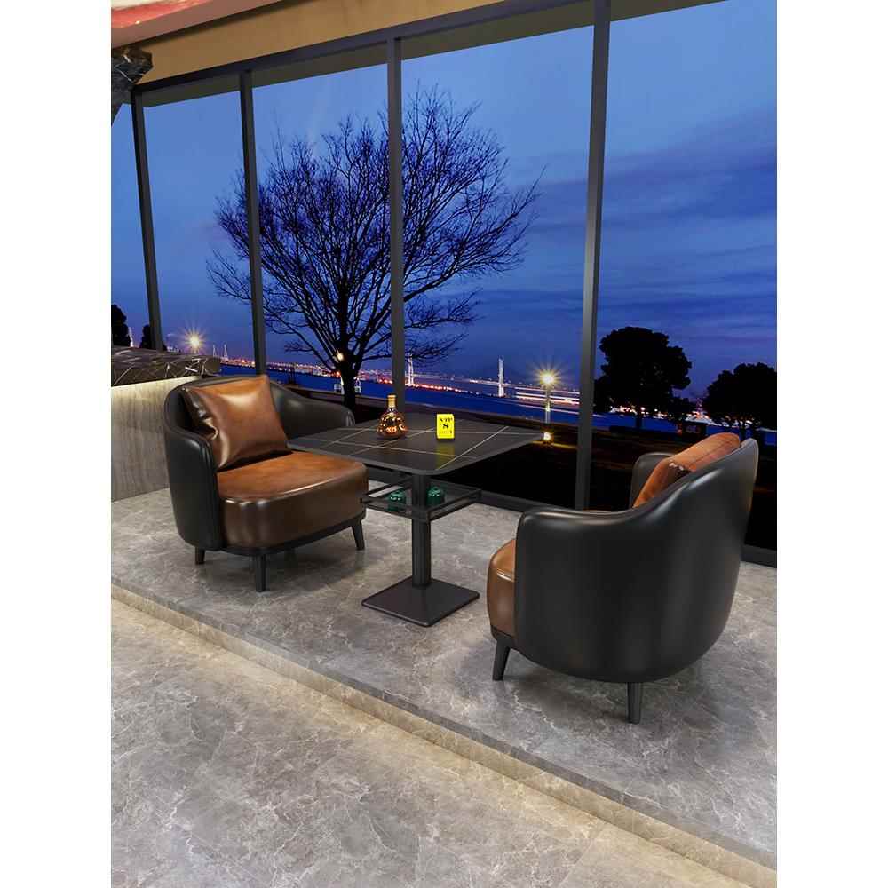 工业风酒吧专用桌子清吧沙发音乐餐吧散桌岩板酒馆卡座餐桌椅组合