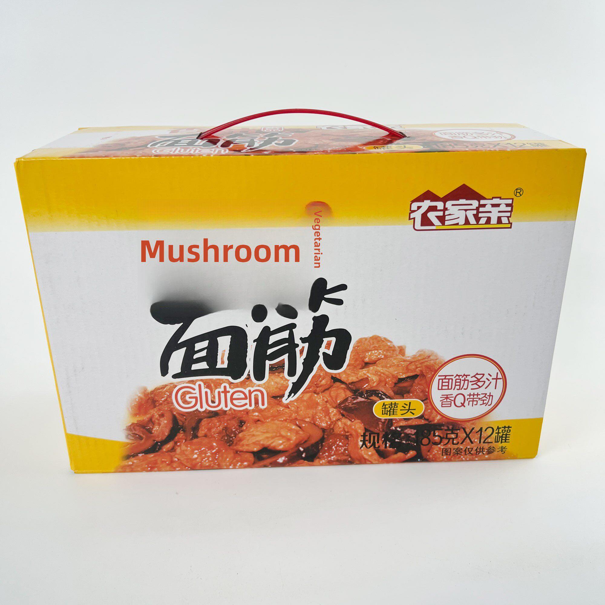 农家亲香菇面筋罐头户外方便开盖即食罐头拌饭菜下酒小菜休闲食品
