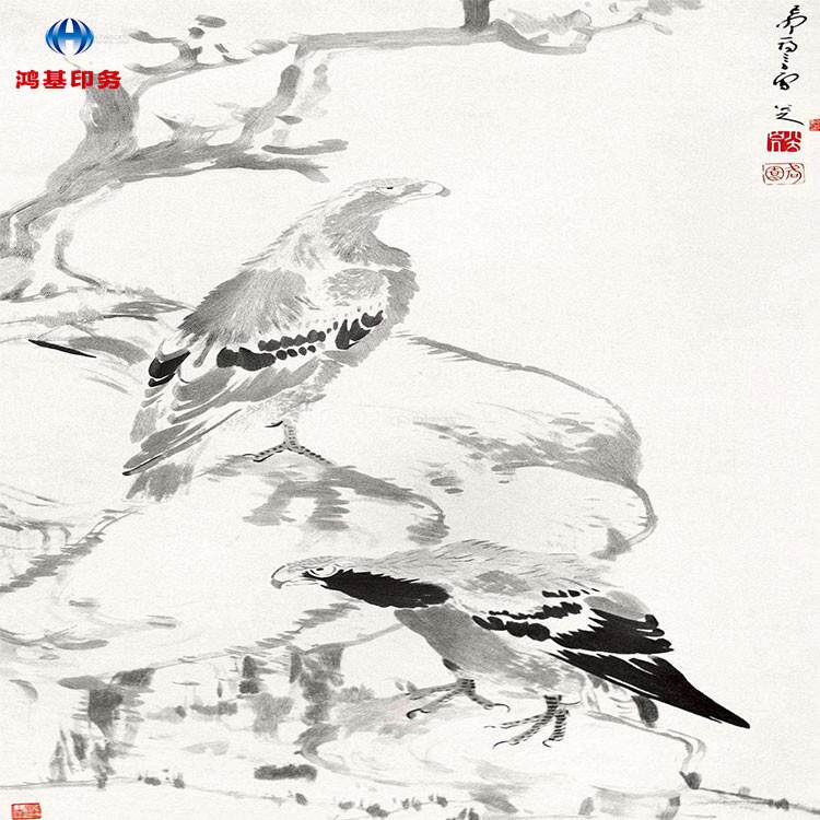 鸿基印务批量制作生产国画/牡丹画武藤高精度喷绘写真广告画面