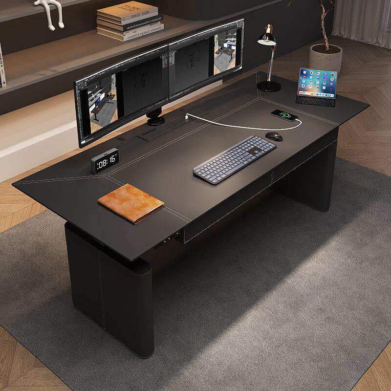 智能电动升降桌电脑桌马鞍皮书桌双人办公桌电竞桌学习桌工作台