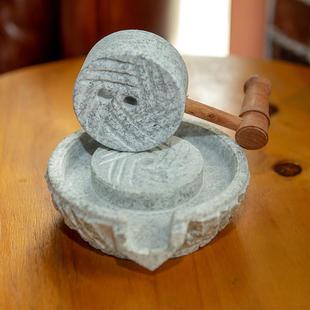 米麦面豆浆机手工肠粉机 家用天然石材小石磨天然石磨磨盘小型老式