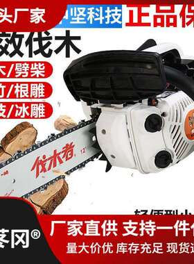 伐木者625小型汽油锯专业伐木者656油锯毛竹锯12寸家用单手锯直销