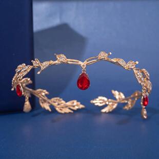 Green Leaf Vintage Emerald Tiaras Crystal Crown Black Fairy