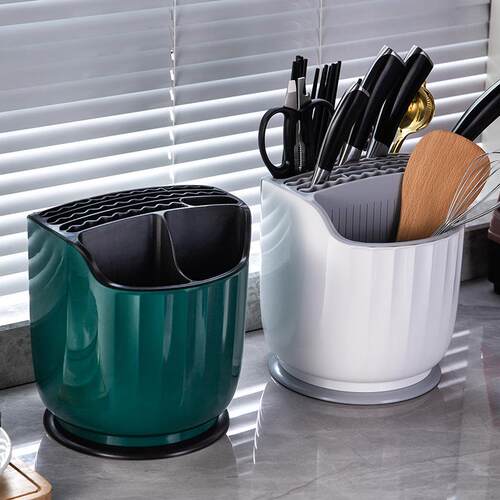 Kitchen Rotating Knife Holder and Storage Rack, Multifunctio