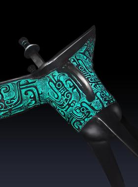 仿古青铜器父辛爵招财摆件纯铜酒樽爵杯酒爵铜爵杯古玩古董办公室