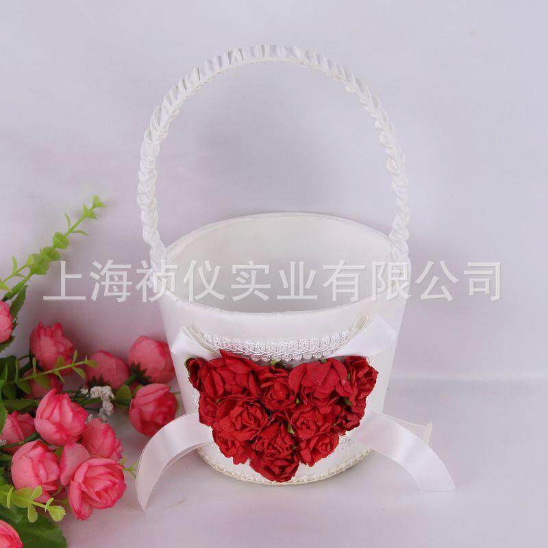 式婚礼用品红心色形玫瑰花婚礼戒枕用鸵鸟毛签到笔西KJJ套装结婚