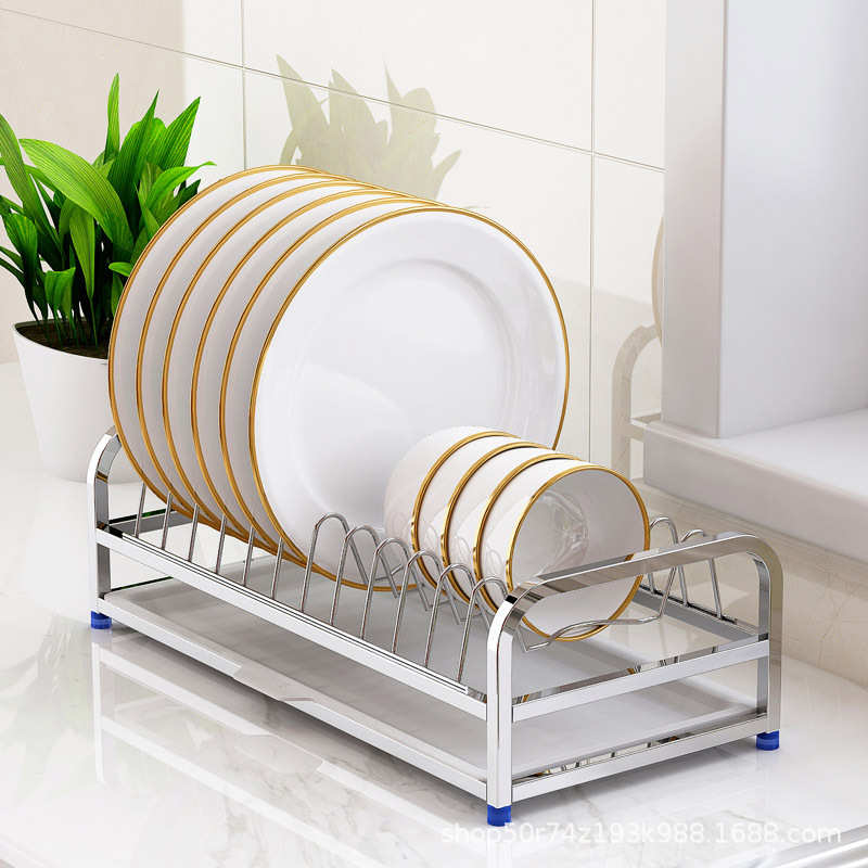 架沥水碗碟架架不锈钢收纳单层304碗筷沥水小型架碗盘 置厨房物篮