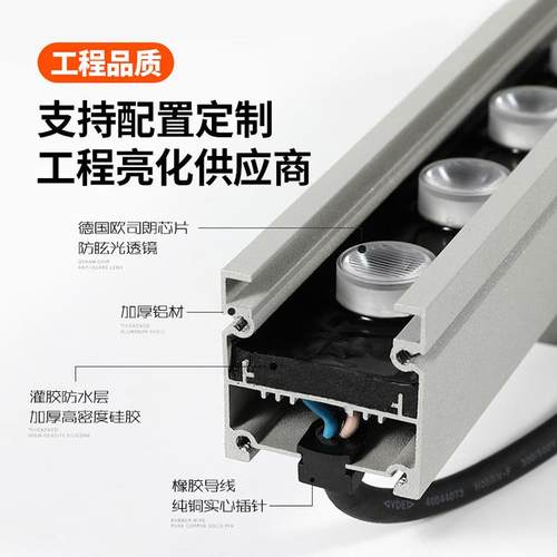 户外室洗墙防水七彩QY-XQD35rgb亮化工程轮廓灯外楼灯36W外体控51