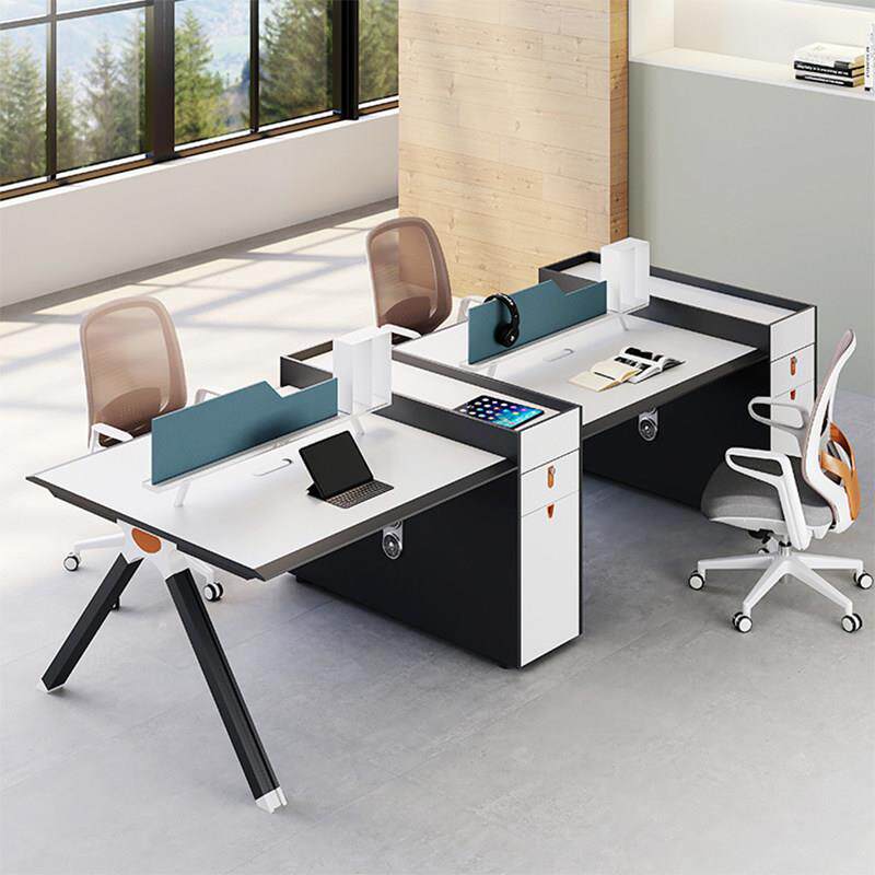 职员办公桌简约现代4人位二双6四工位卡座员工办公室桌椅组合