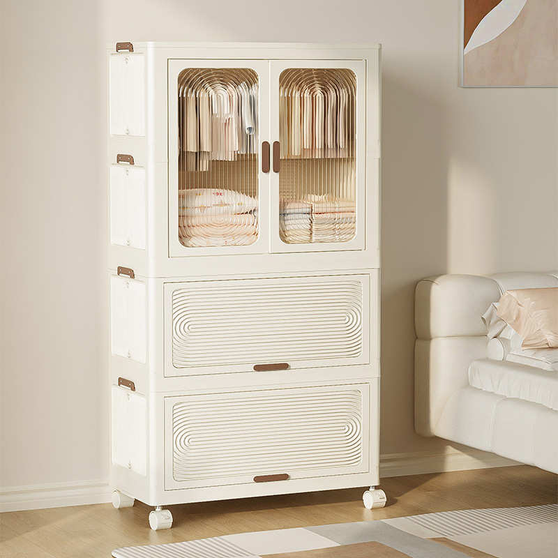 收纳柜儿童衣柜衣服收纳柜多层免安装家用零食储物柜可折叠简易