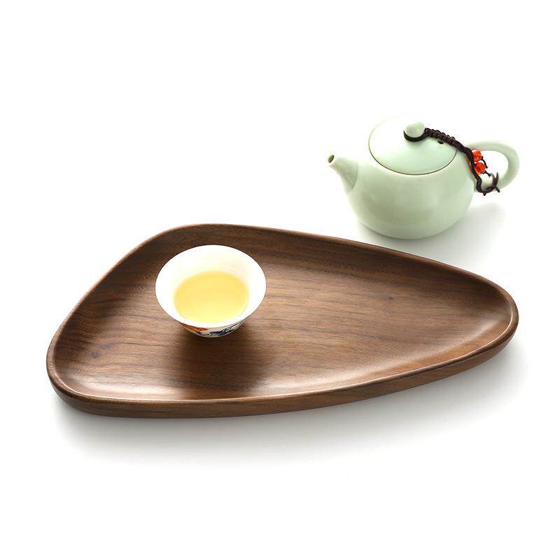 JZH黑胡桃木异形木托意盘点 日式创心司托盘实木寿茶果小吃木盘厂