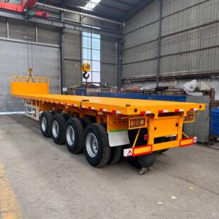 港口物流运输平板挂车参数 箱平板半挂车 平板半挂车 外贸13米集装