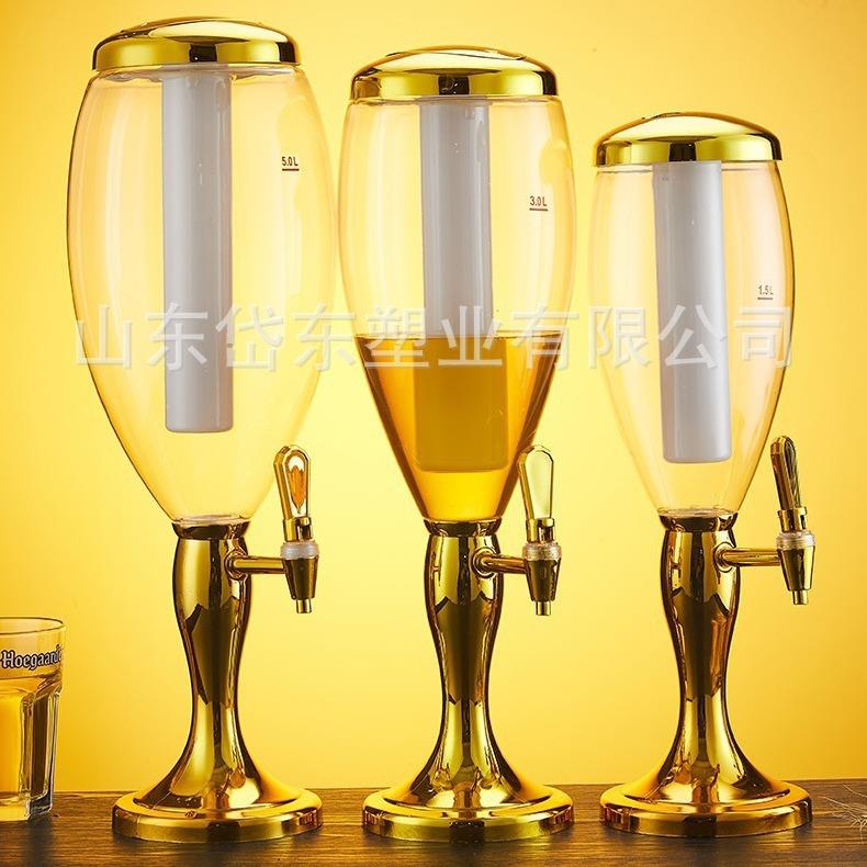 双龙头酒炮升酒炮小酒专用发581光扎啤炮带3龙头网红酒可乐桶桶酒