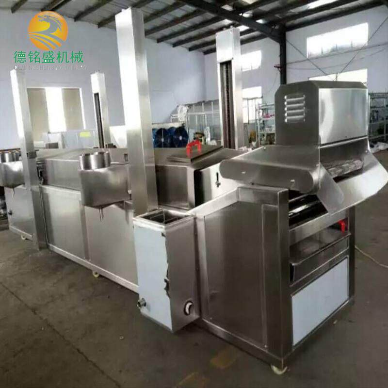 网带输送兰花干油炸机 隧道式小酥肉裹浆油炸生产线 鱼排油炸机