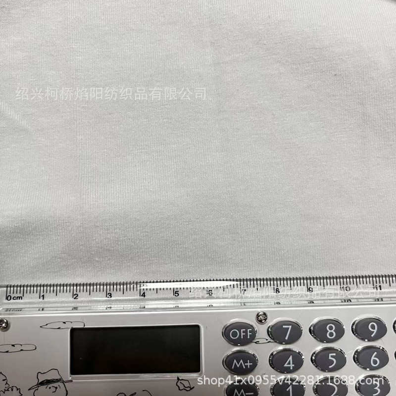 32S精梳棉氨纶汗布漂白色无柔软剂硅油可数码印花直喷针织弹力布