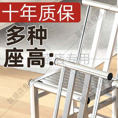 加厚全不锈钢靠背椅子客厅椅子家用阳台乘凉户外农村梯形防水餐椅